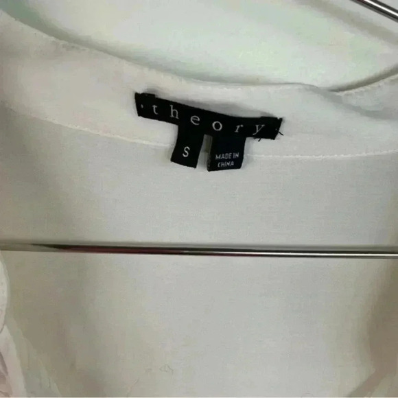 Theory Ivory Embroidered Lace Long Sleeve Peasant Top‎ - Picture 6 of 9